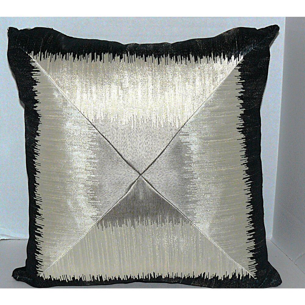 Sherry Kline Luxury Decorative Throw Pillow Black & Silver Metallic  Modern Glam
